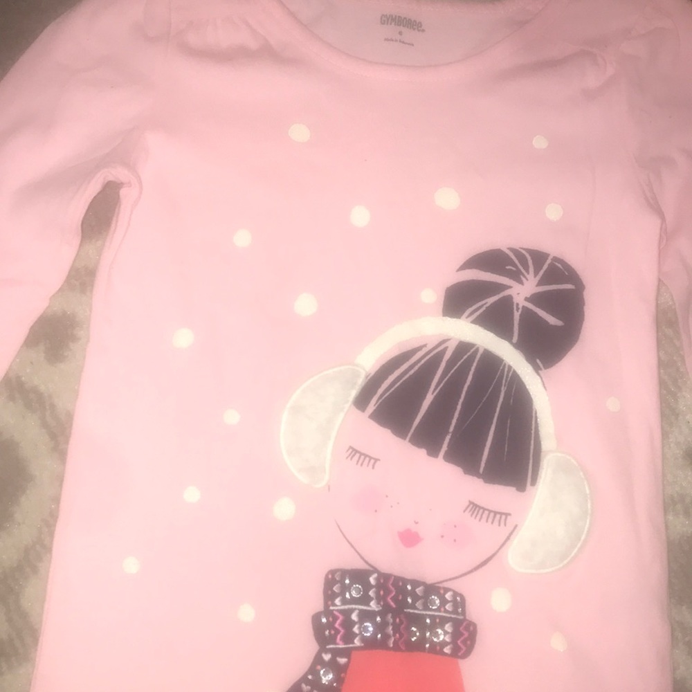 Long sleeve Gymboree tshirt & polka dot vest GIRLS
